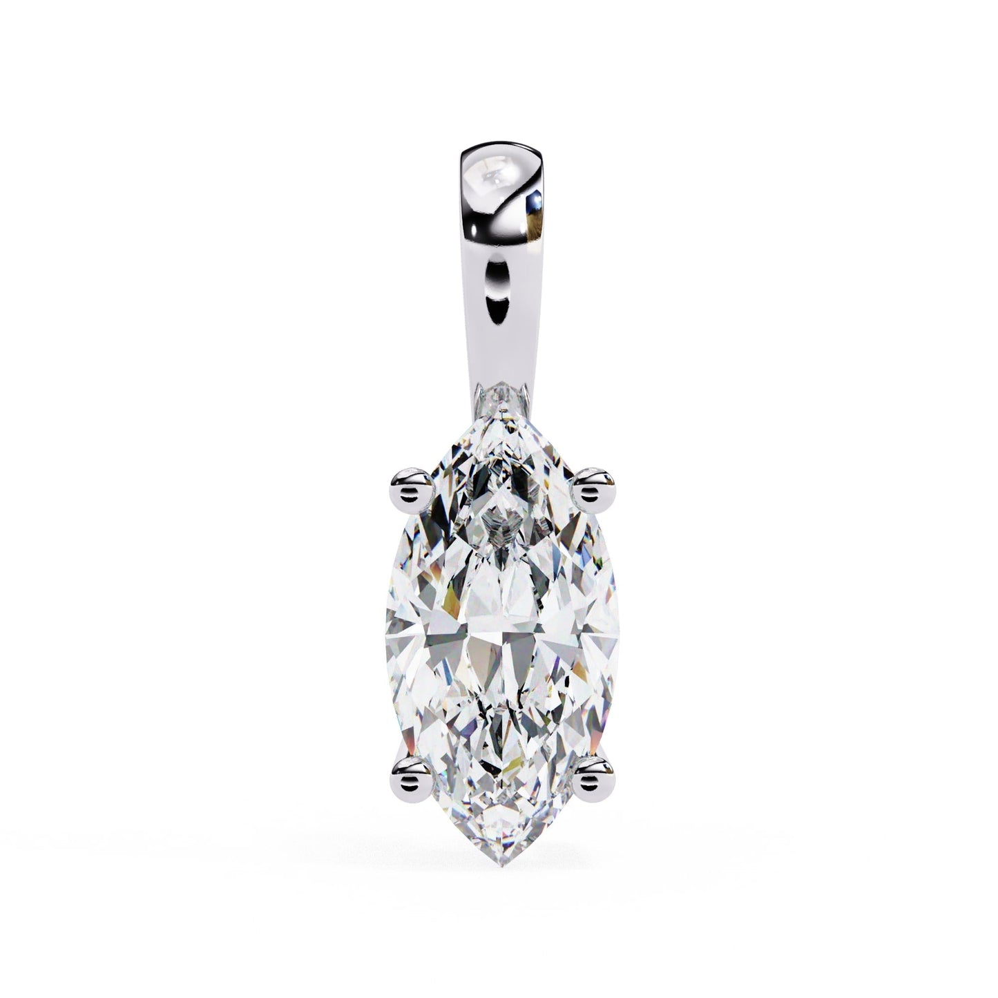 Marquise Lab Diamond Solitaire Pendant