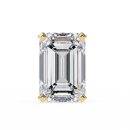 Lab Grown Emerald Cut Stud Earrings with V Prong