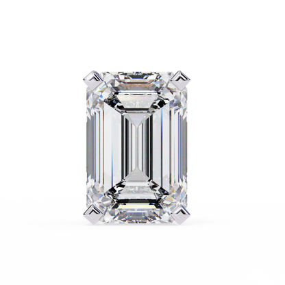 Lab Grown Emerald Cut Stud Earrings with V Prong