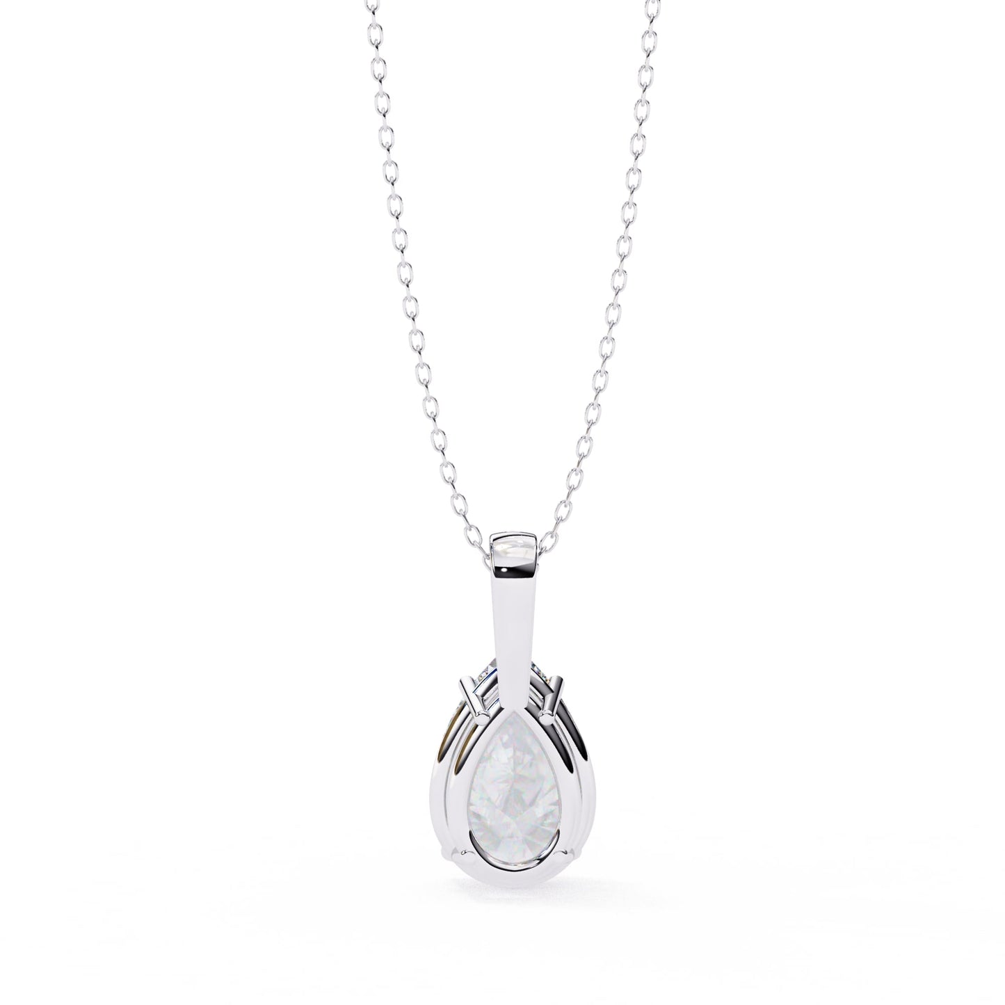 Pear Shaped Lab Diamond Solitaire Pendant