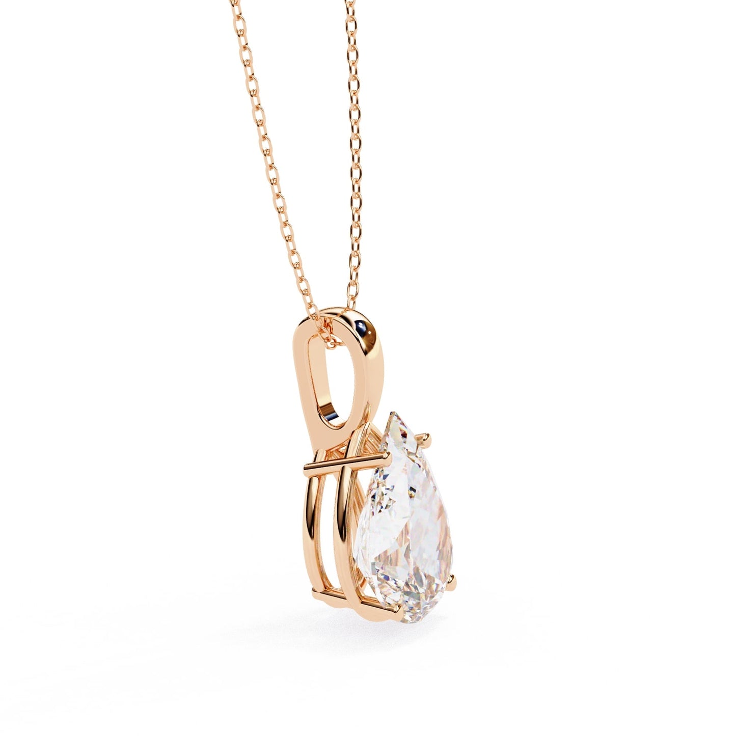 Pear Shaped Lab Diamond Solitaire Pendant