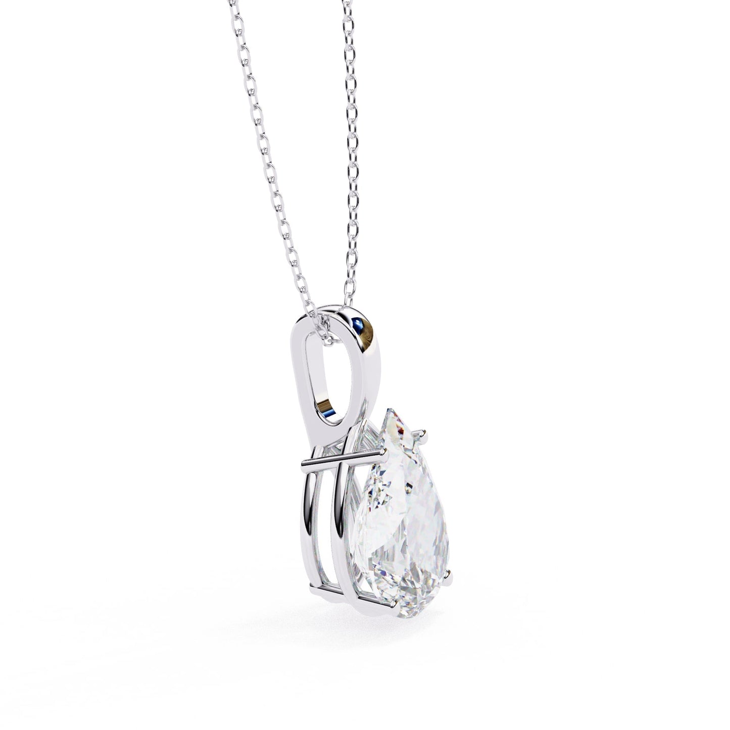 Pear Shaped Lab Diamond Solitaire Pendant