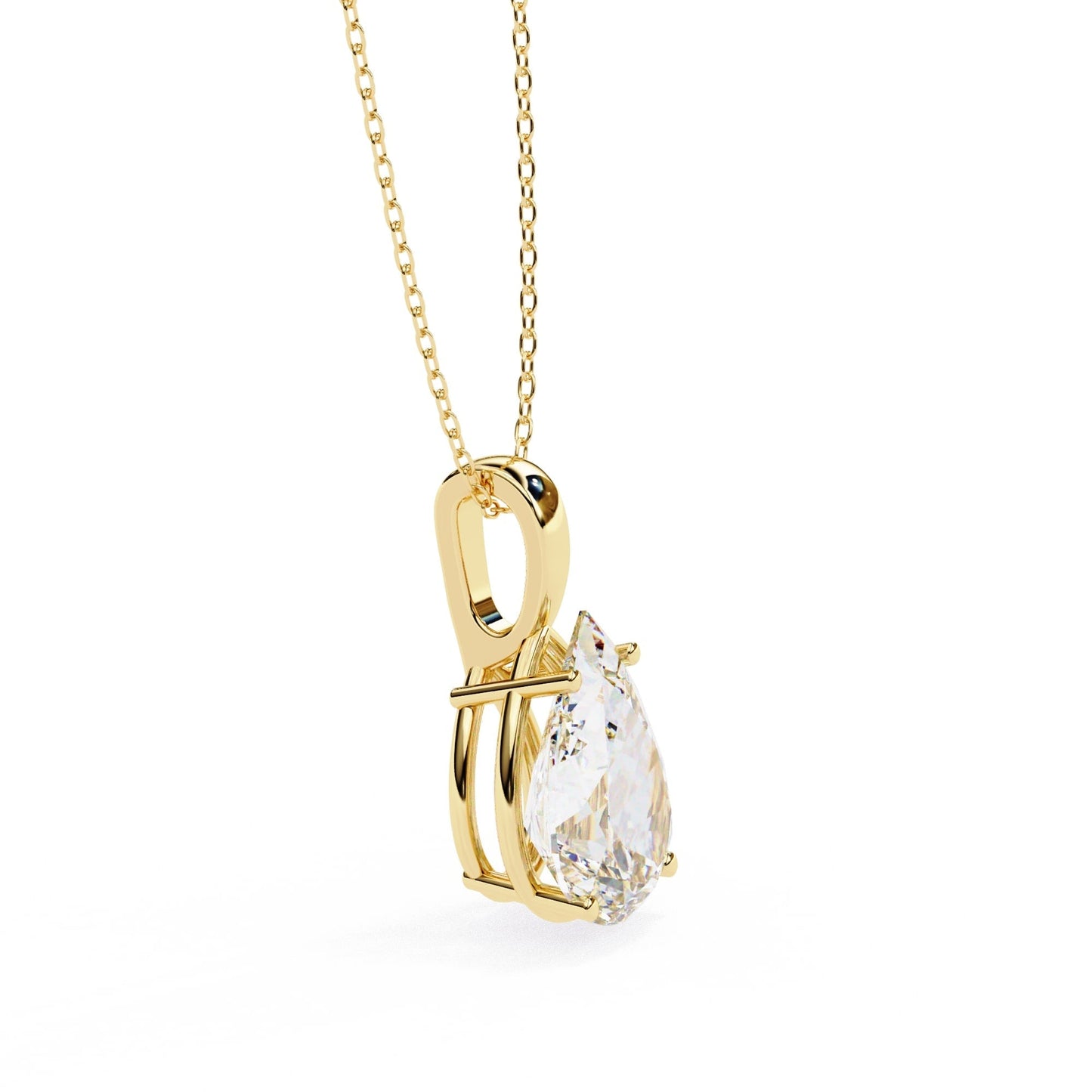 Pear Shaped Lab Diamond Solitaire Pendant