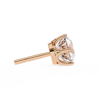 Yellow Gold Round Lab Diamond Stud Earrings
