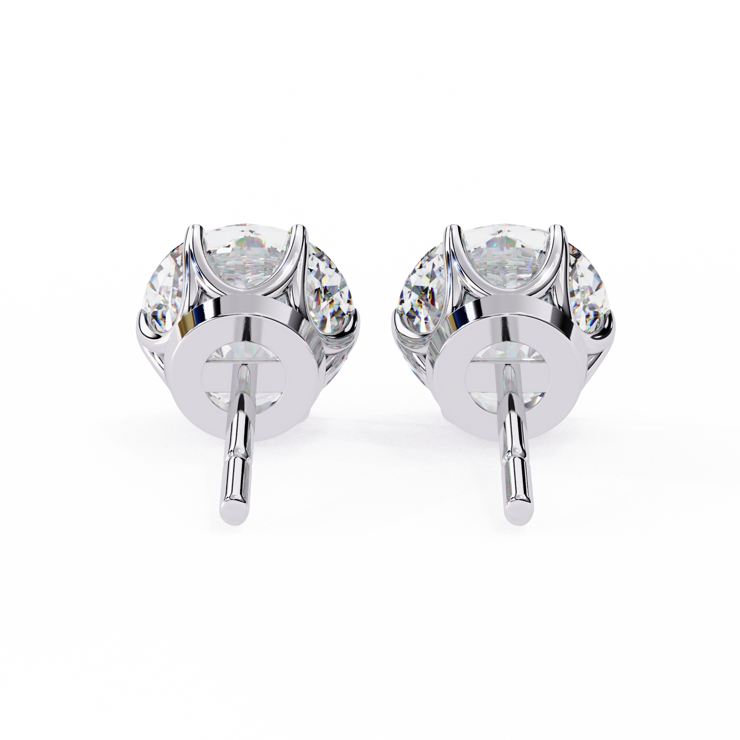 Yellow Gold Round Lab Diamond Stud Earrings