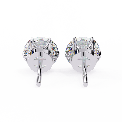 Yellow Gold Round Lab Diamond Stud Earrings