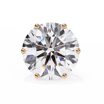 Yellow Gold Round Lab Diamond Stud Earrings