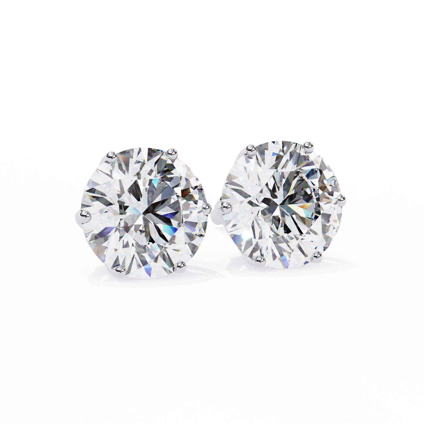 Yellow Gold Round Lab Diamond Stud Earrings