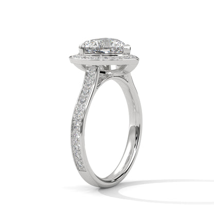 Heart Shaped Lab Diamond Halo Solitaire Ring