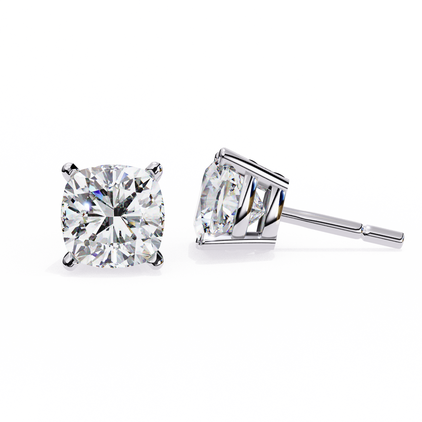 Cushion Square Cut Lab Diamond Stud Earrings
