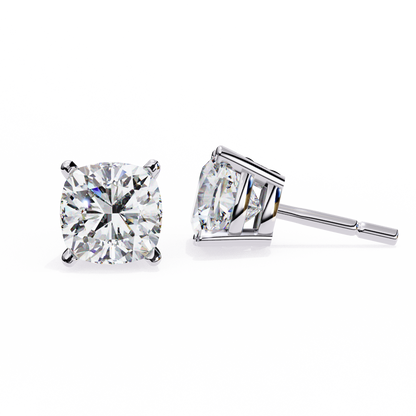 Cushion Square Cut Lab Diamond Stud Earrings