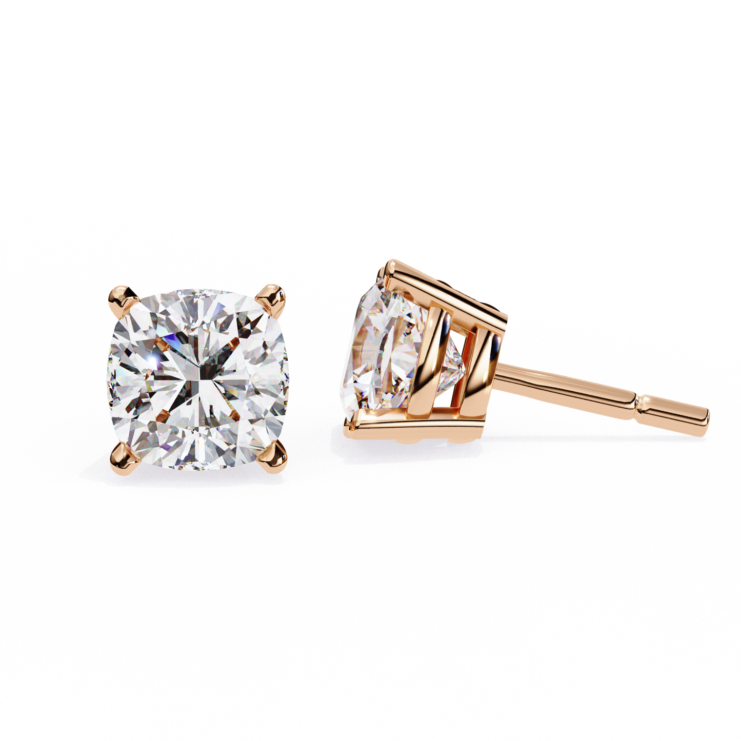 Cushion Square Cut Lab Diamond Stud Earrings