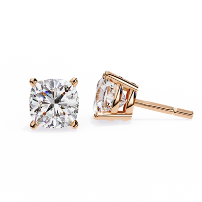 Cushion Square Cut Lab Diamond Stud Earrings