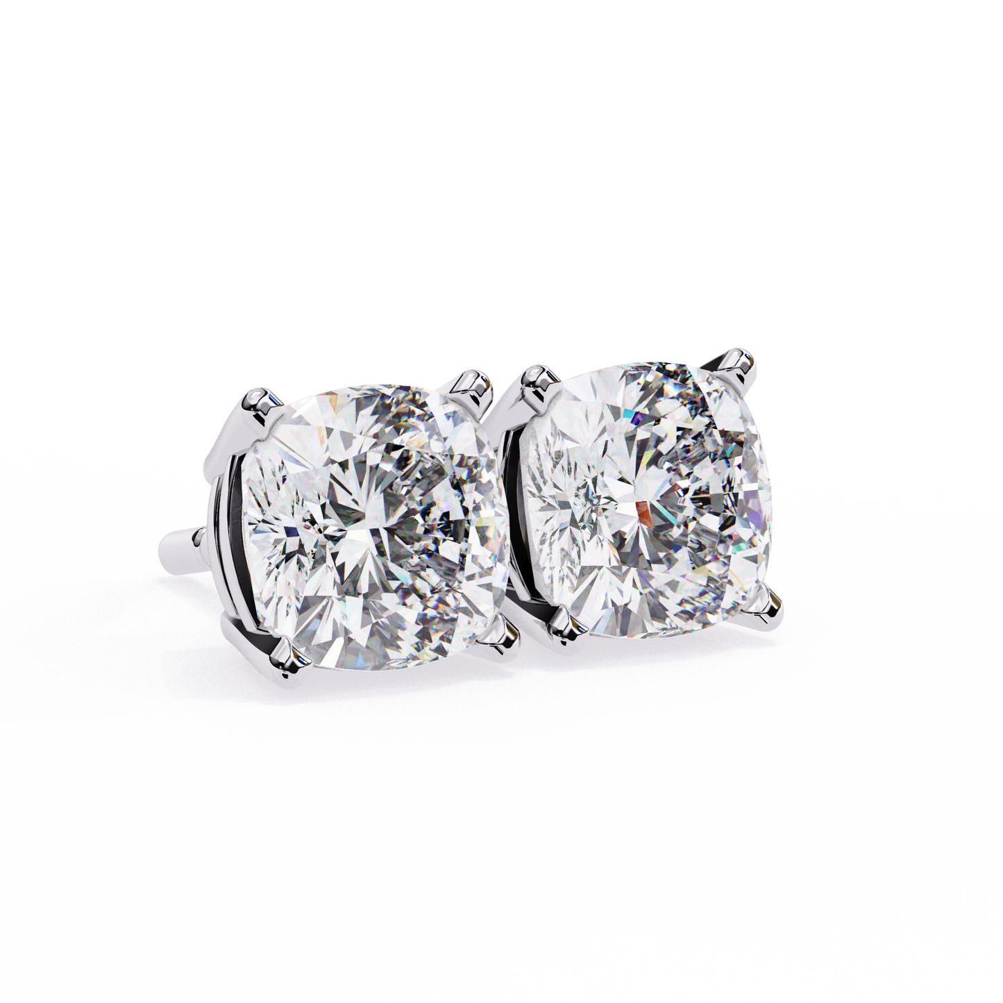Cushion Square Cut Lab Diamond Stud Earrings