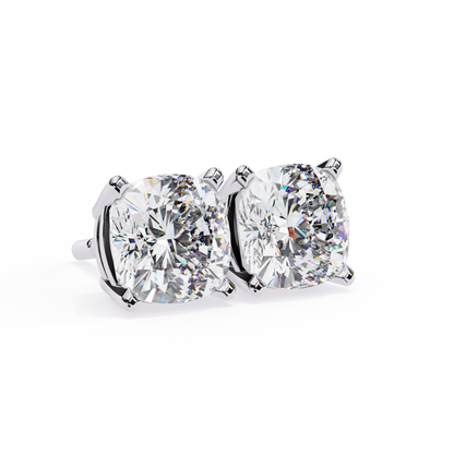 Cushion Square Cut Lab Diamond Stud Earrings