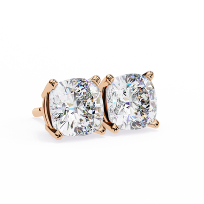 Cushion Square Cut Lab Diamond Stud Earrings