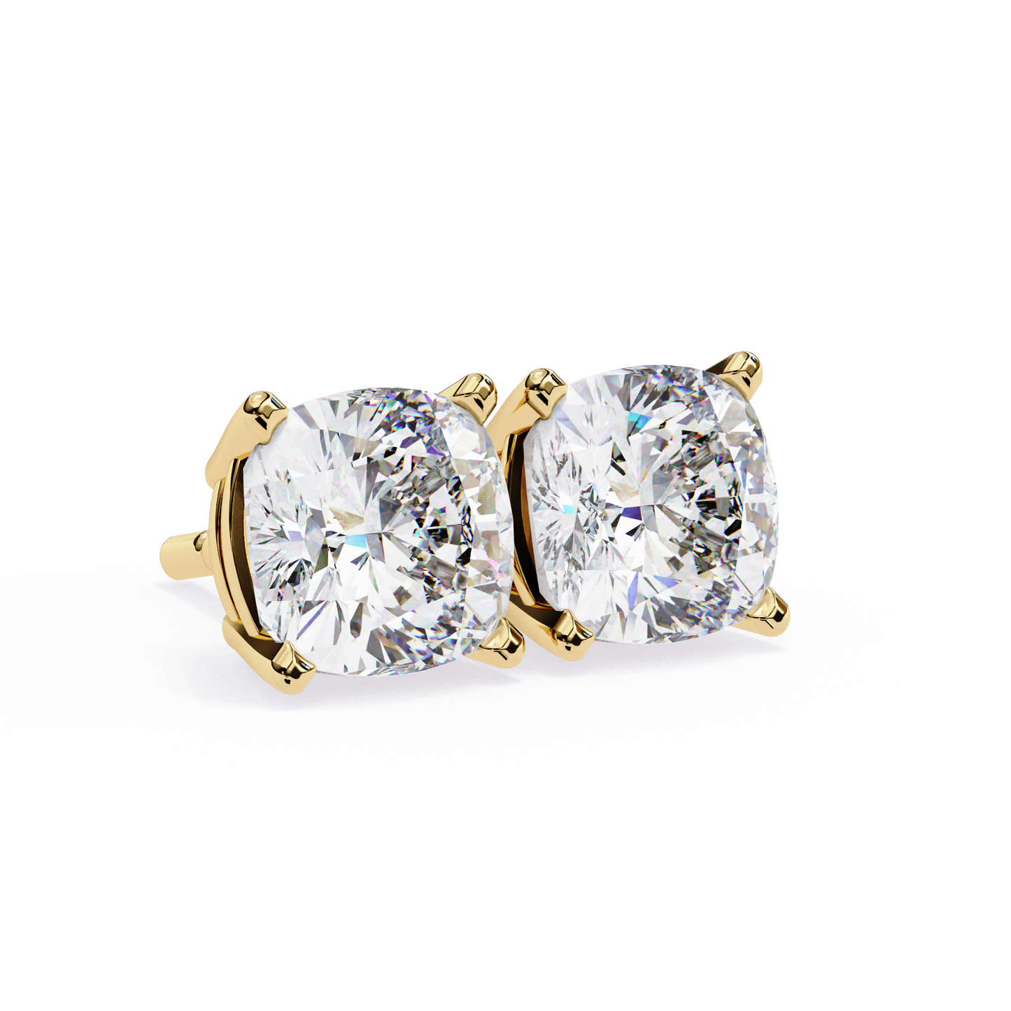 Cushion Square Cut Lab Diamond Stud Earrings