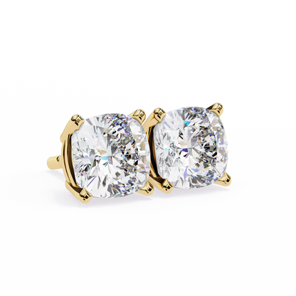 Cushion Square Cut Lab Diamond Stud Earrings