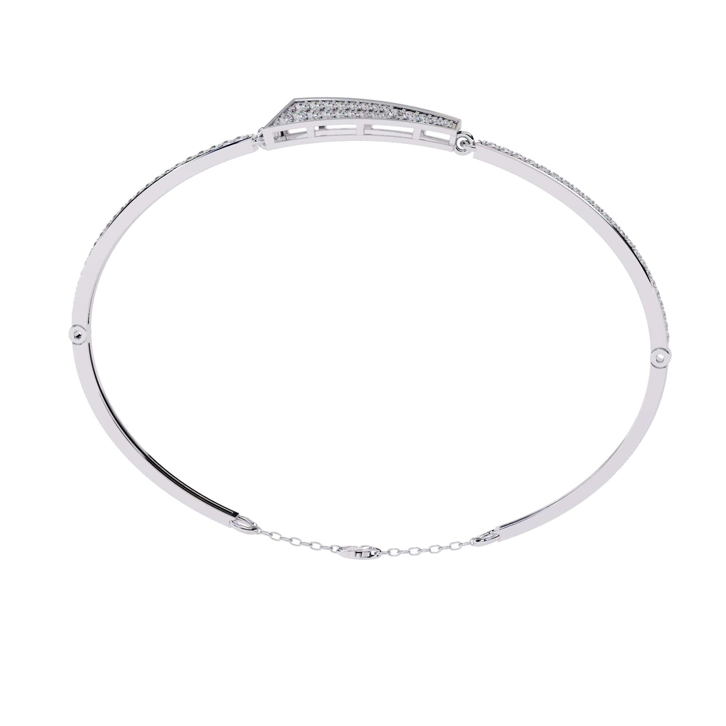 white gold arrow bracelet on a white background