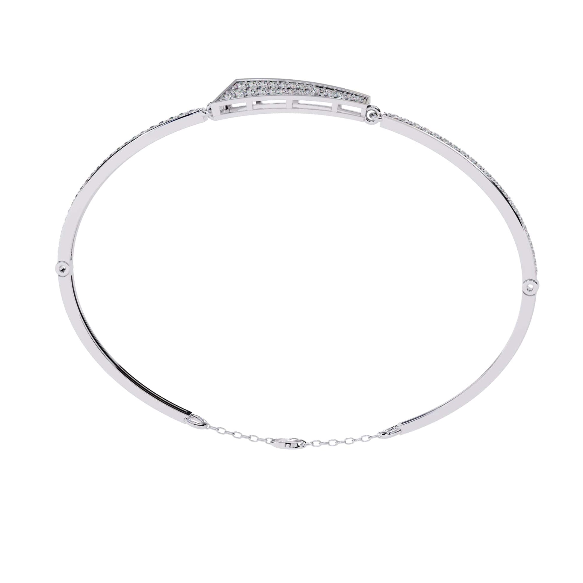 white gold arrow bracelet on a white background
