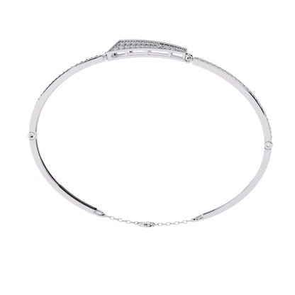 white gold arrow bracelet on a white background