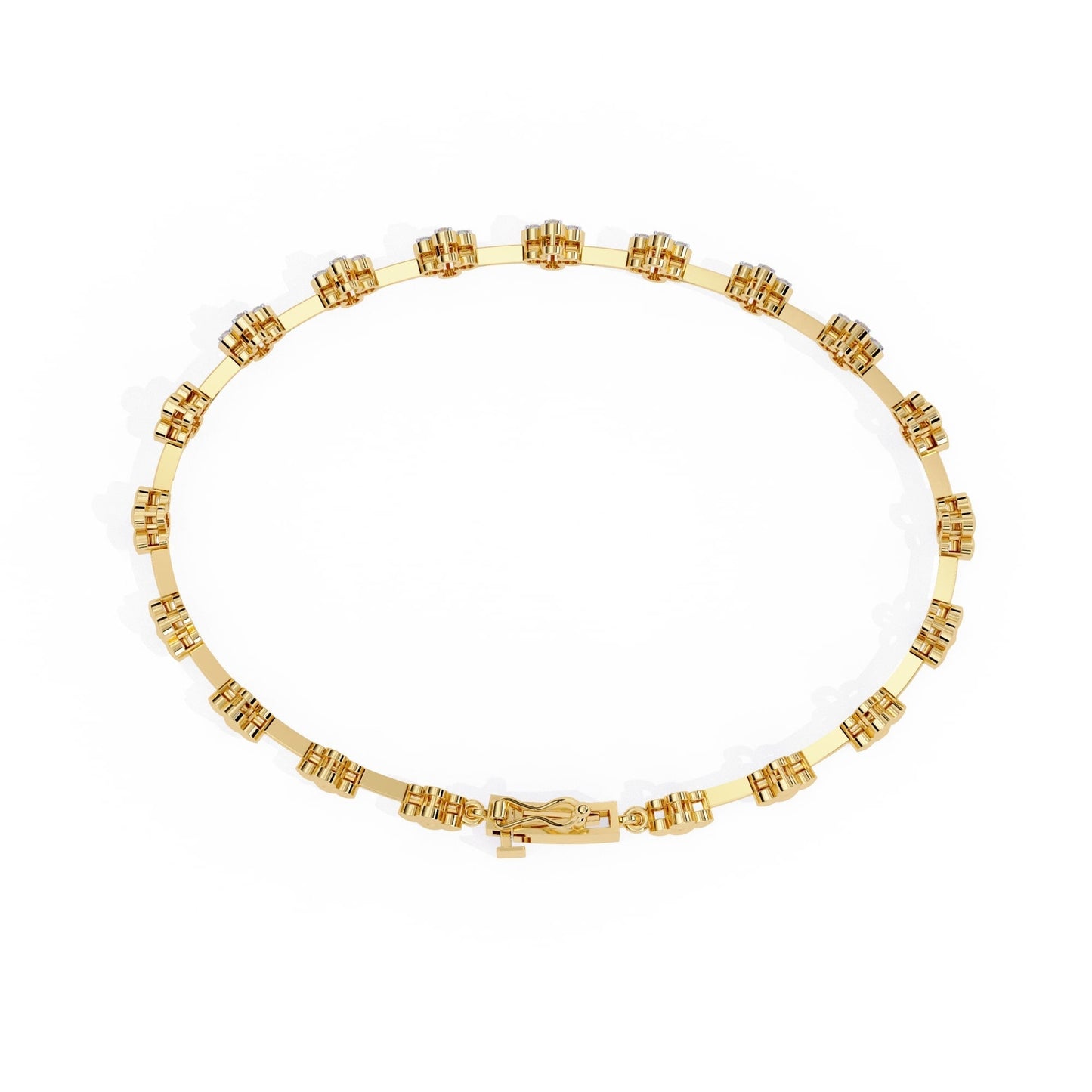 Round Cut Lab Diamond Flower Bracelet
