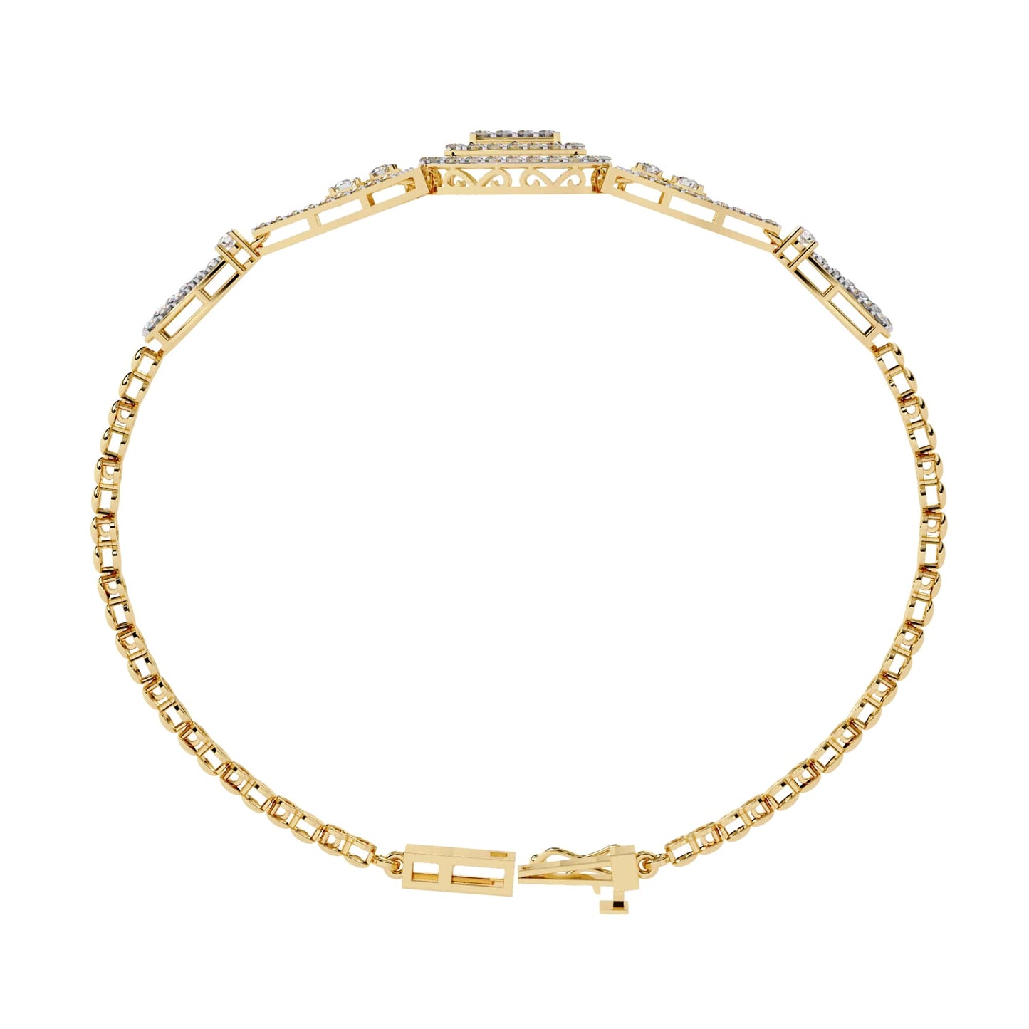 Fancy Bracelet With Round Cut Lab Diamond