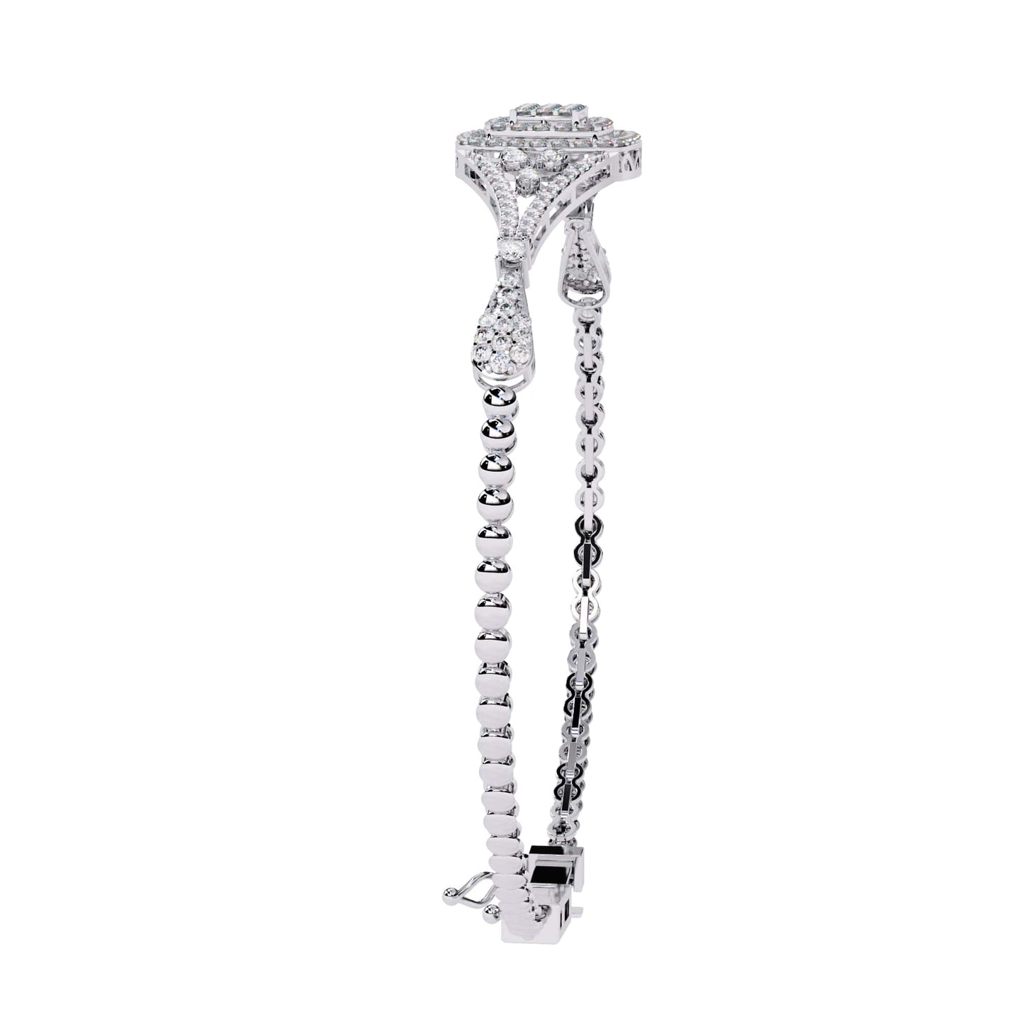 Fancy Bracelet With Round Cut Lab Diamond