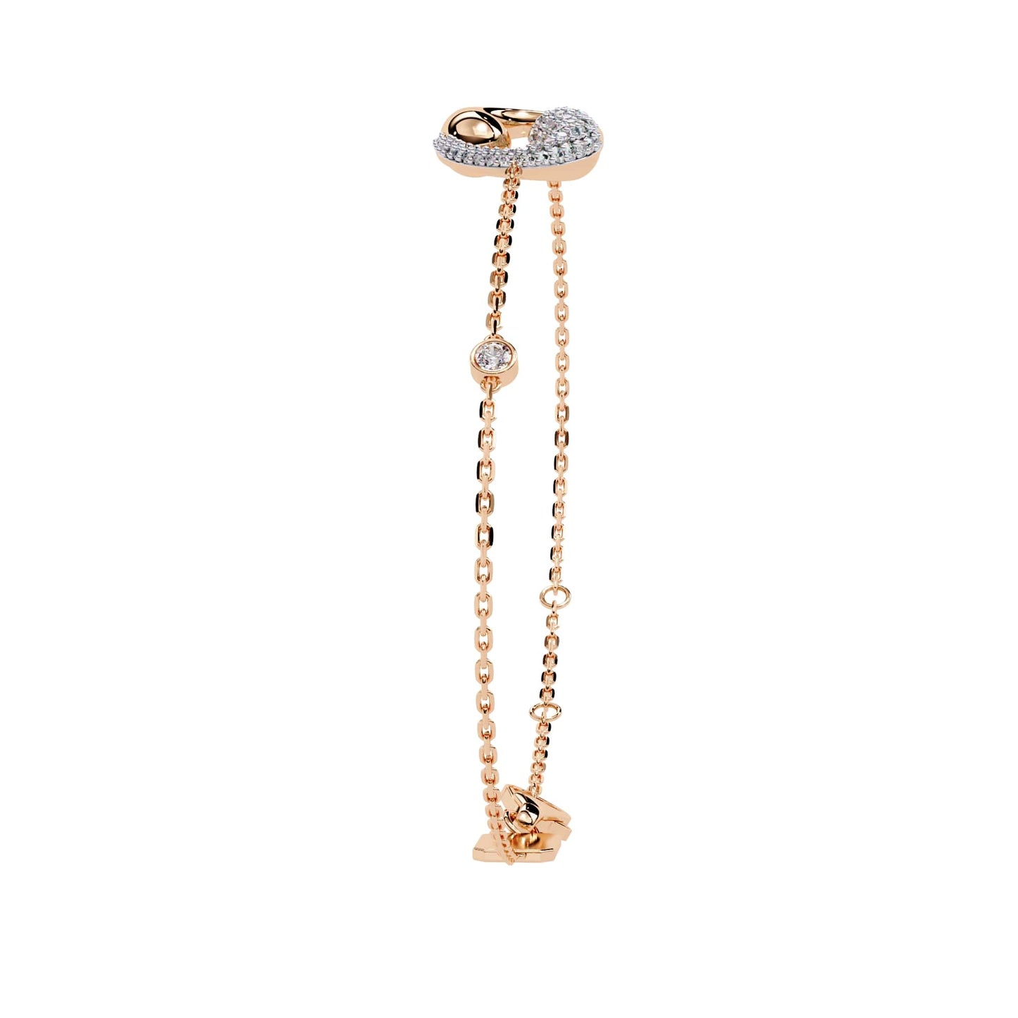 Fancy Round Cut Spiral Diamond Bracelet