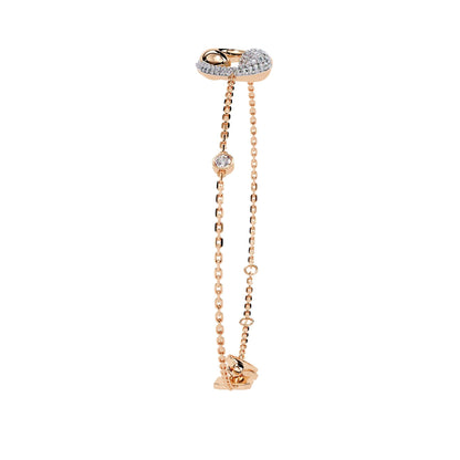 Fancy Round Cut Spiral Diamond Bracelet