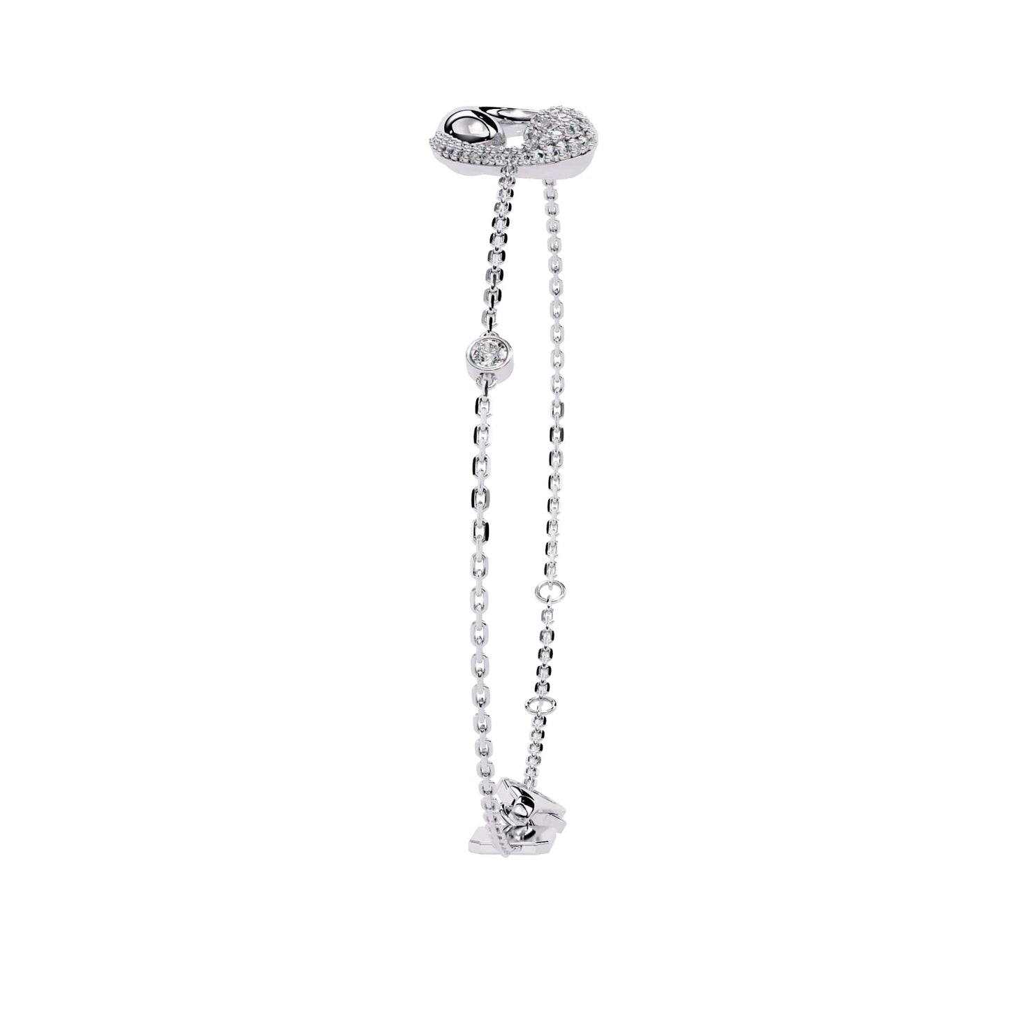 Fancy Round Cut Spiral Diamond Bracelet