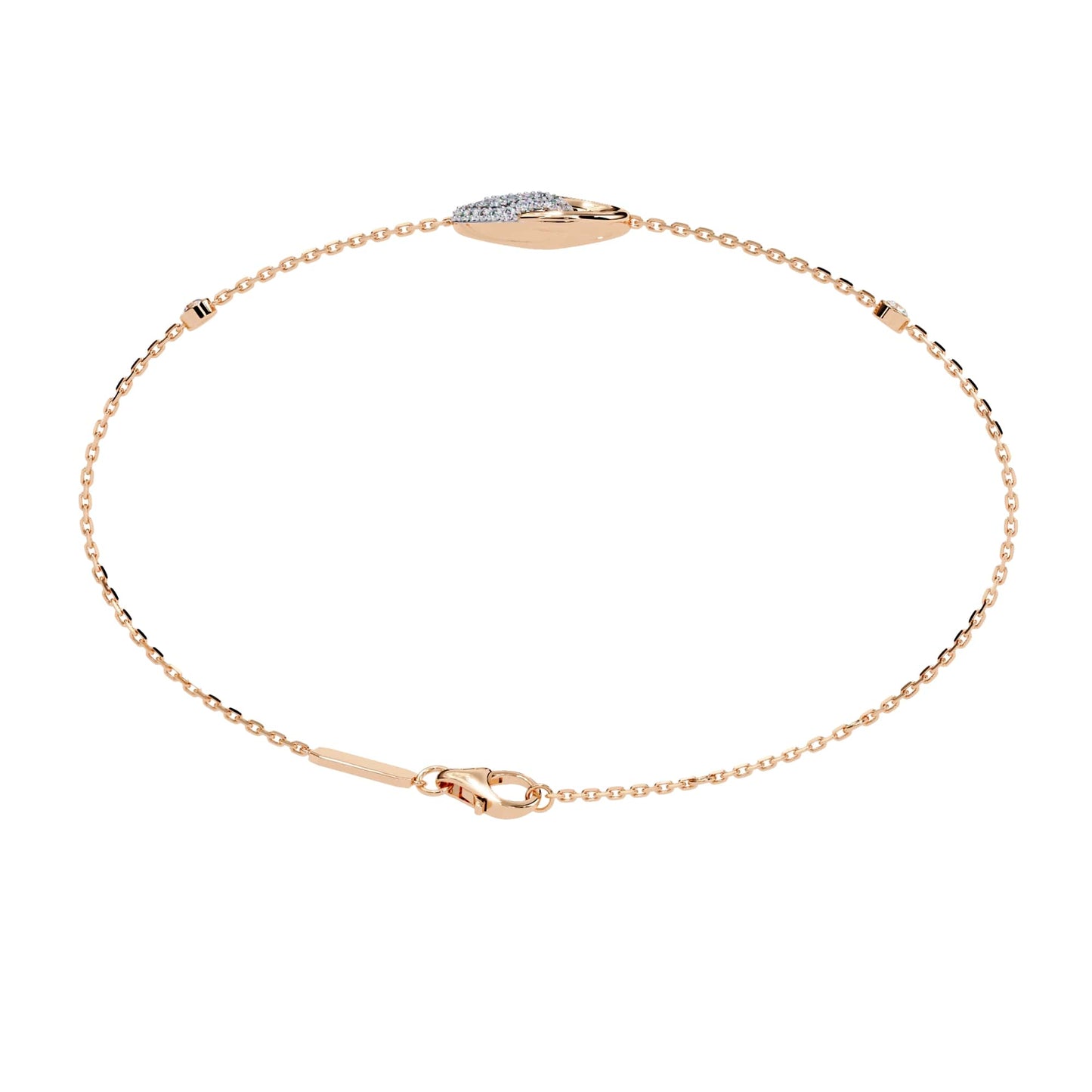 Fancy Round Cut Spiral Diamond Bracelet