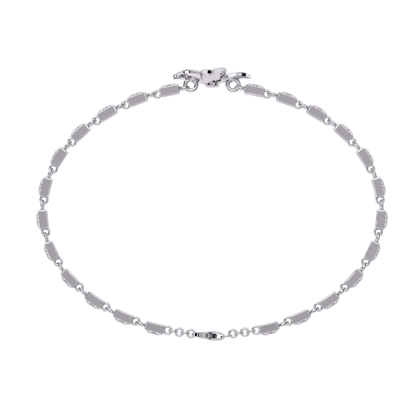 Modern Flower Design Round Cut Diamond Bracelet