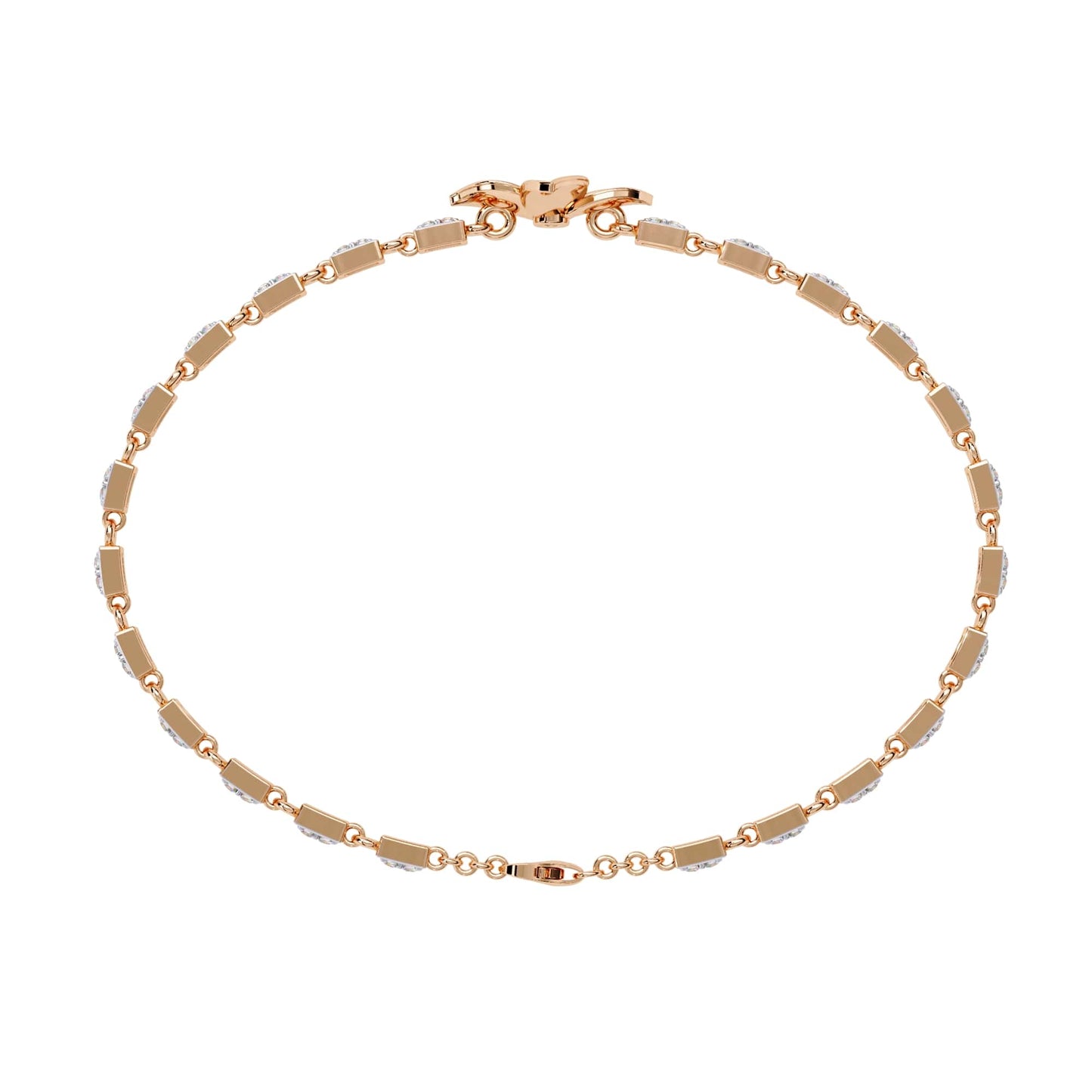 Modern Flower Design Round Cut Diamond Bracelet