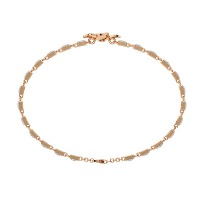 Modern Flower Design Round Cut Diamond Bracelet