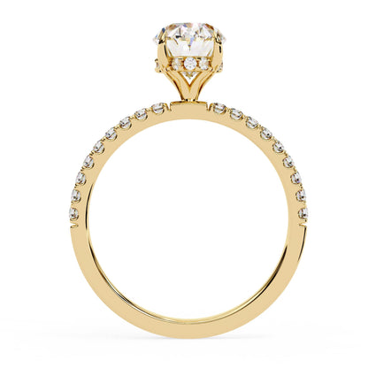 Lab Grown Diamond Oval Cut Solitaire Accent Ring