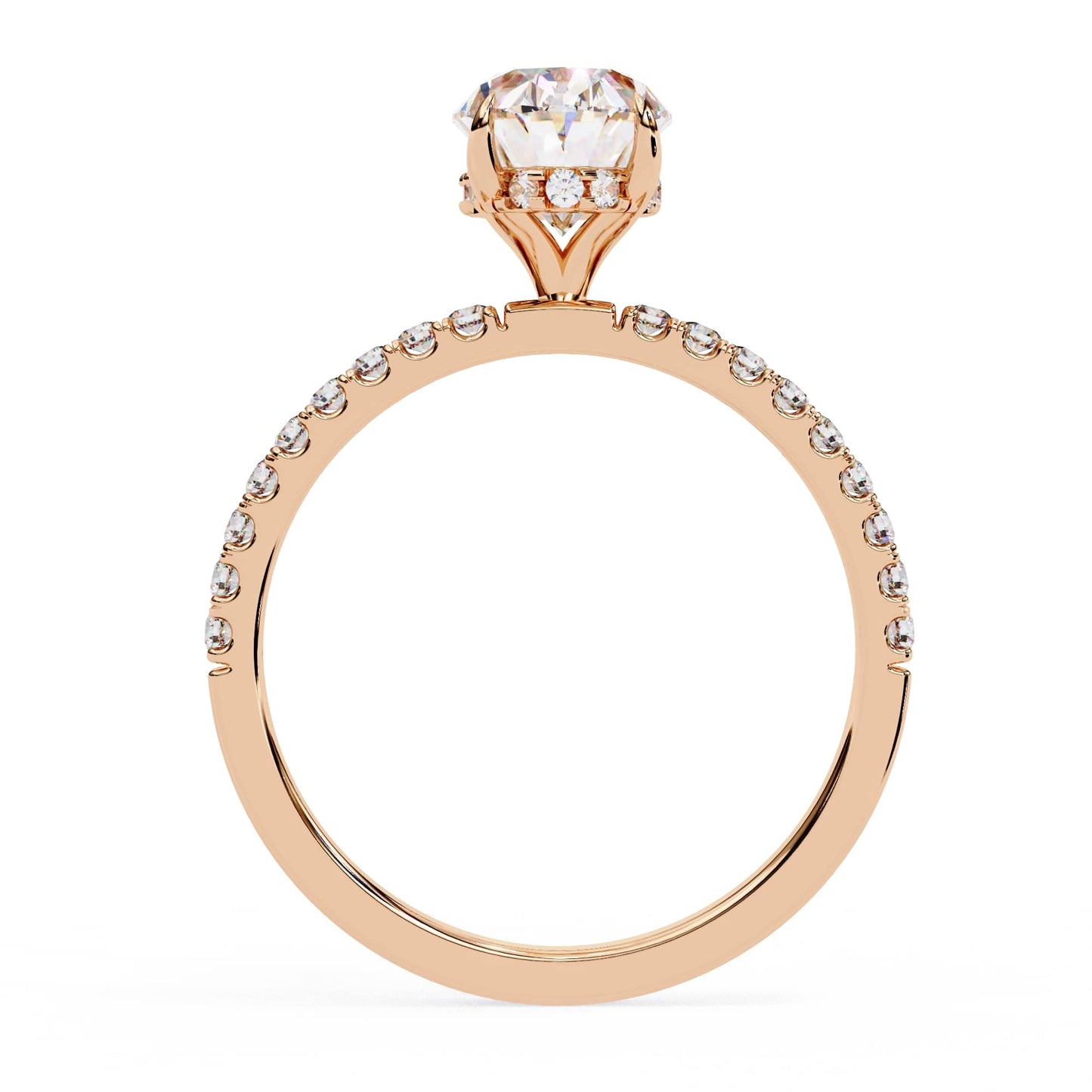Lab Grown Diamond Oval Cut Solitaire Accent Ring