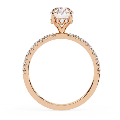 Lab Grown Diamond Oval Cut Solitaire Accent Ring