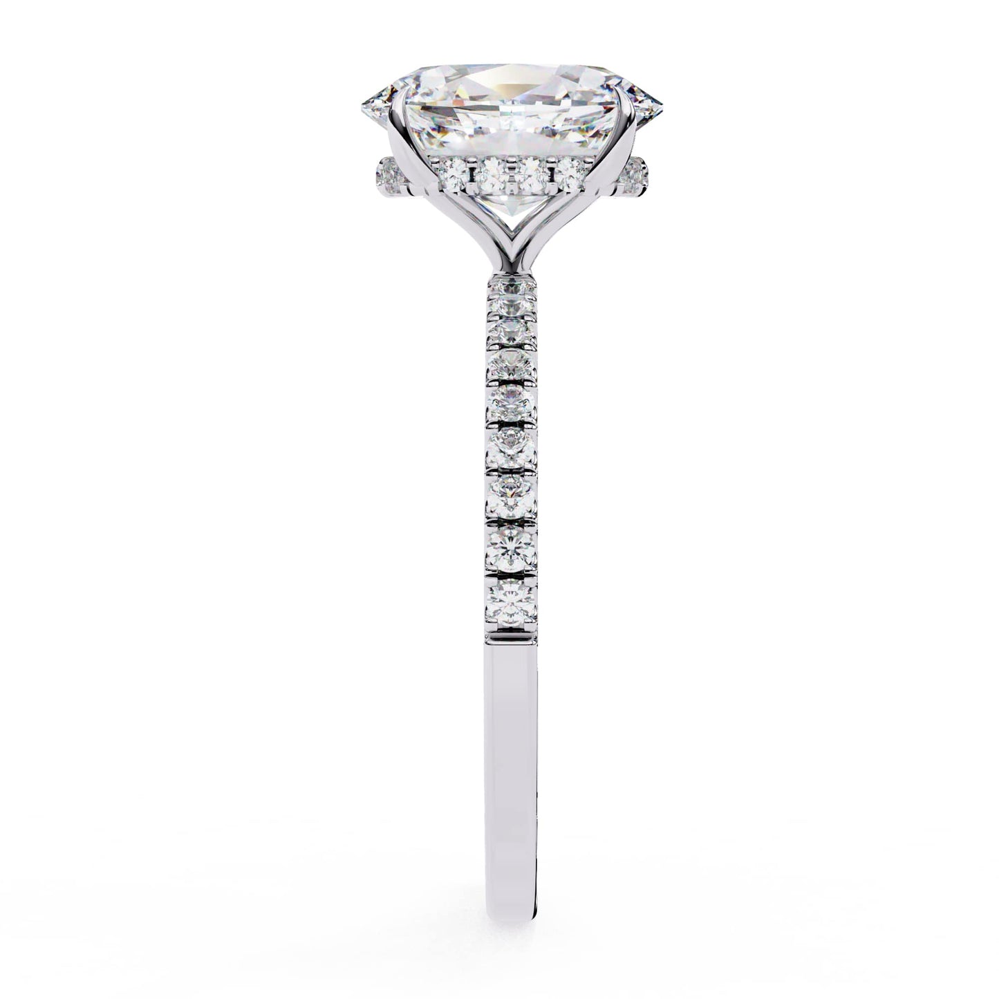 Lab Grown Diamond Oval Cut Solitaire Accent Ring