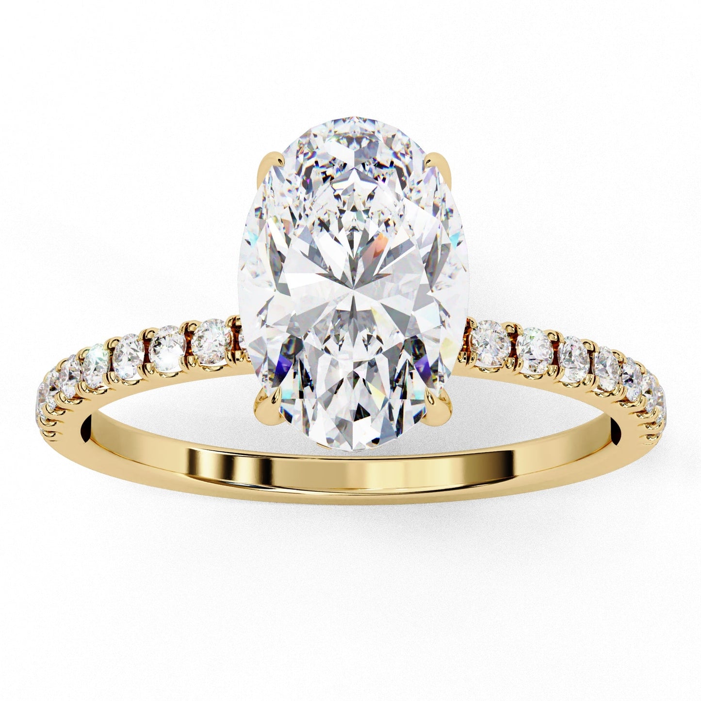 Lab Grown Diamond Oval Cut Solitaire Accent Ring