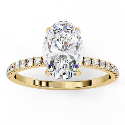 Lab Grown Diamond Oval Cut Solitaire Accent Ring