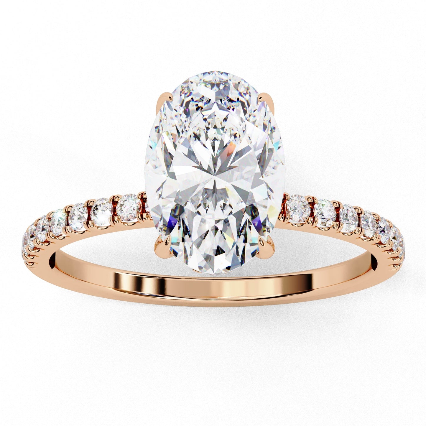 Lab Grown Diamond Oval Cut Solitaire Accent Ring