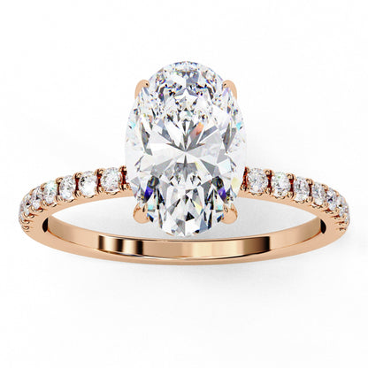 Lab Grown Diamond Oval Cut Solitaire Accent Ring