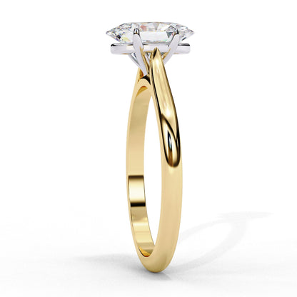 Oval Cut Lab Diamond Solitaire Engagement Ring