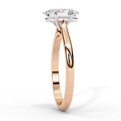 Oval Cut Lab Diamond Solitaire Engagement Ring