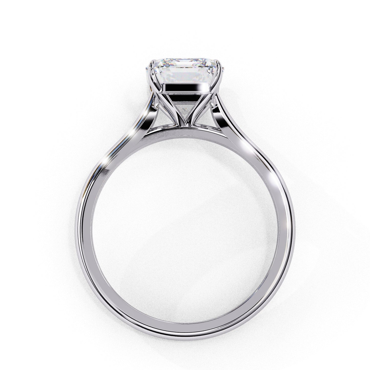 Emerald Cut Solitaire Diamond Engagement Ring