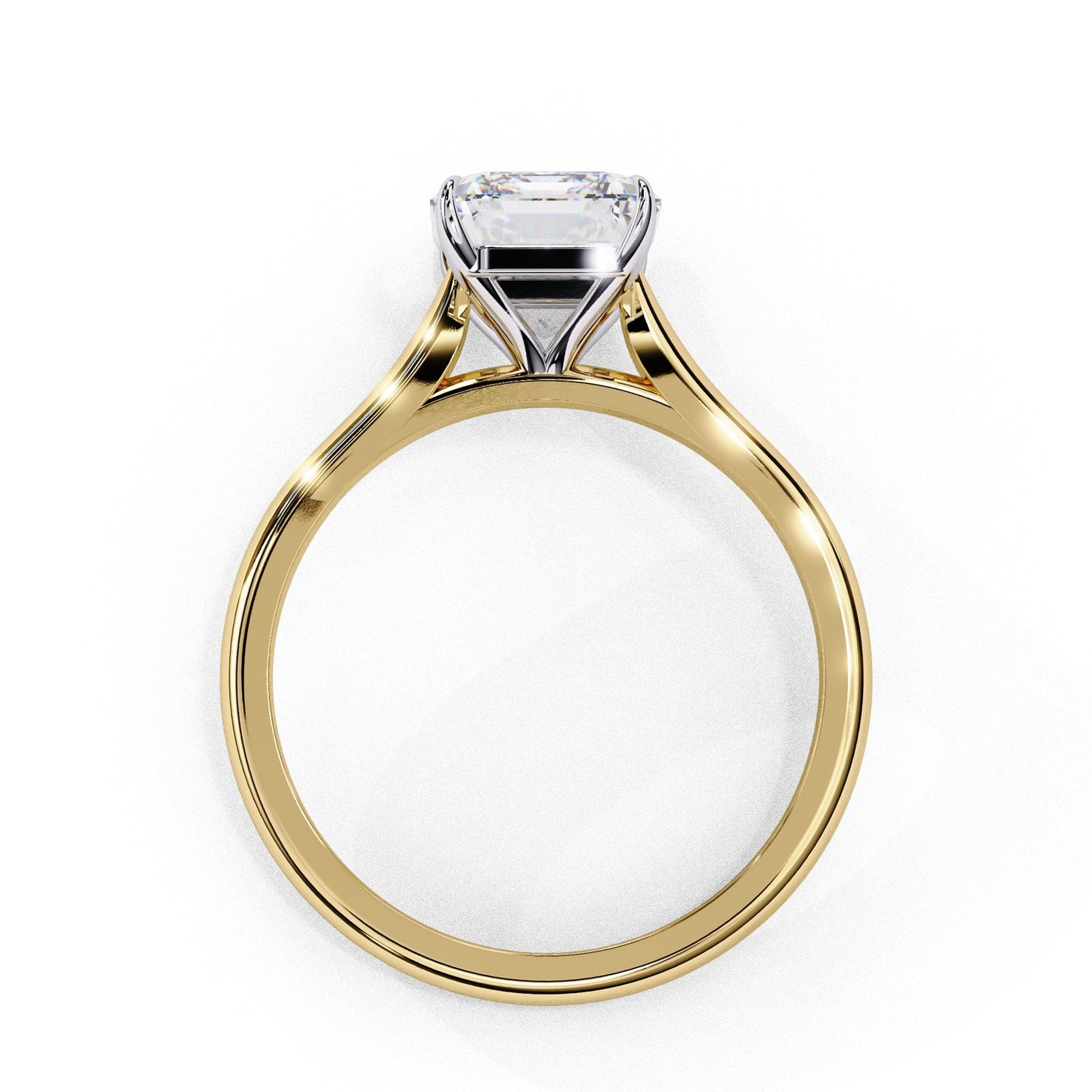 Emerald Cut Solitaire Diamond Engagement Ring