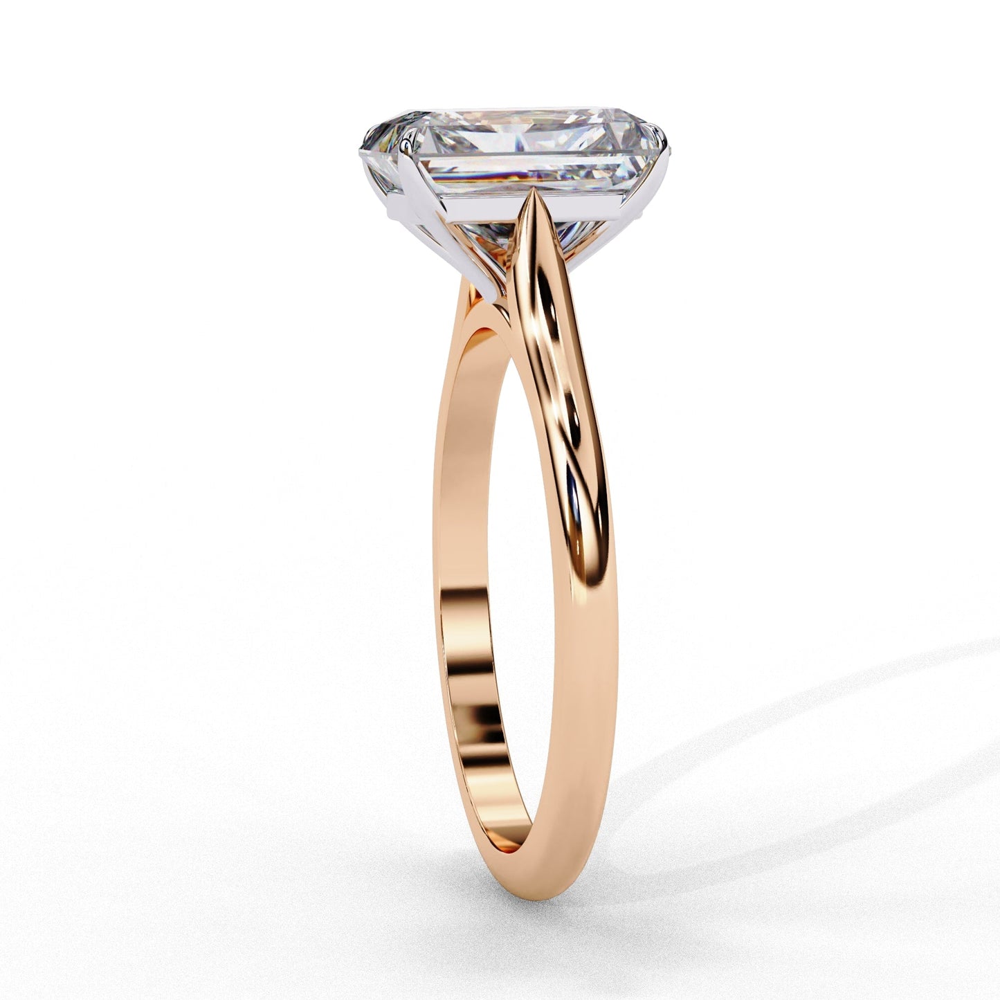 Radiant Cut Lab Diamond Solitaire Engagement Ring