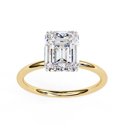 Solitaire Engagement Ring With Emerald Cut Diamond