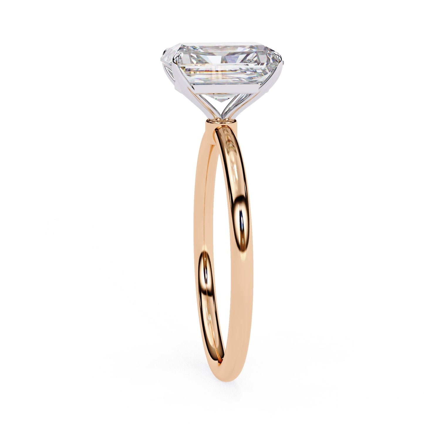 Solitaire Engagement Ring With Emerald Cut Diamond